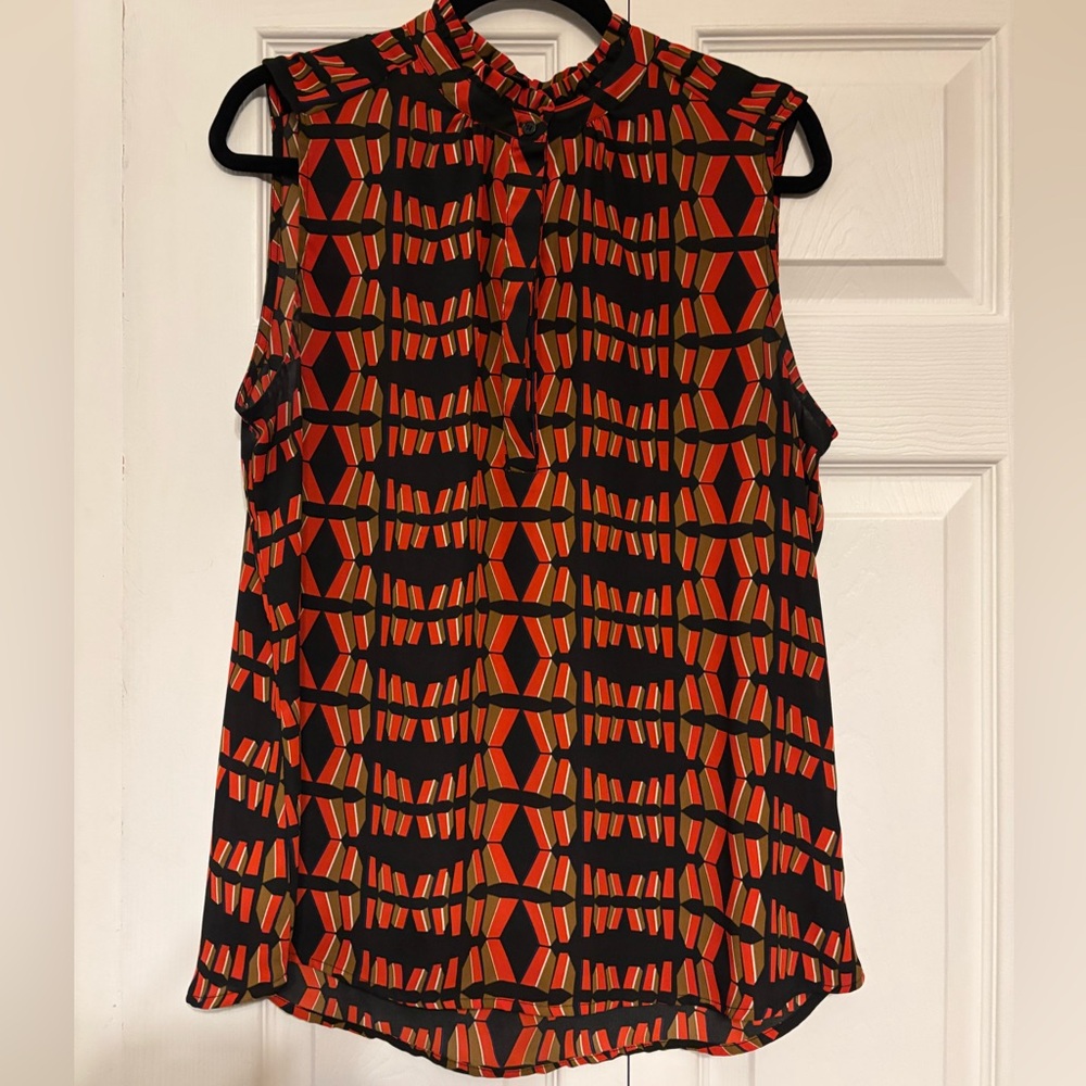 Dalia Black and Red Geometric Blouse
